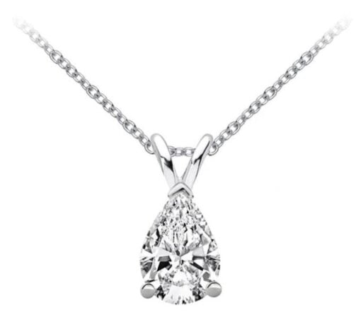 Dây chuyền kim cương Moissanite hình quả lê