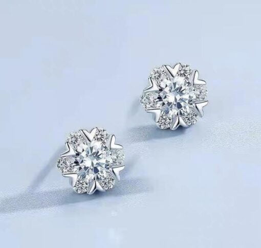 Khuyên tai Kim cương Moissanite (Flora)