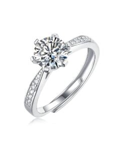 Nhẫn mặt đá kim cương Moissanite