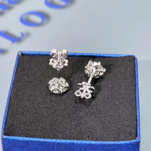 Bông Tai Ellen Kim Cương Moissanite 4-7MM Bạc 925 Phủ Bạch Kim Không Đen Không Mờ Nam Nữ-Bảo Hành Trọn Đời EIJBT05