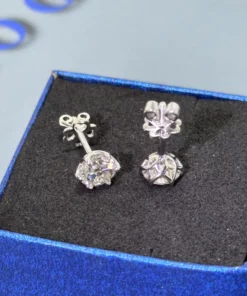 Bông Tai Ellen Kim Cương Moissanite 4-7MM Bạc 925 Phủ Bạch Kim Không Đen Không Mờ Nam Nữ-Bảo Hành Trọn Đời EIJBT05