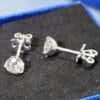 Khuyên tai kim cương Moissanite nữ 5-7mm Bạc S925 xi bạch kim, kiểm định GRA, thiết kế 3 chấu cá tính EIJBT06