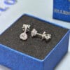 Khuyên tai bạc nữ Ellen Jewelry, Full Kim Cương Moissainite kiểm định GRA cao cấp sang trọng- EIJBT10