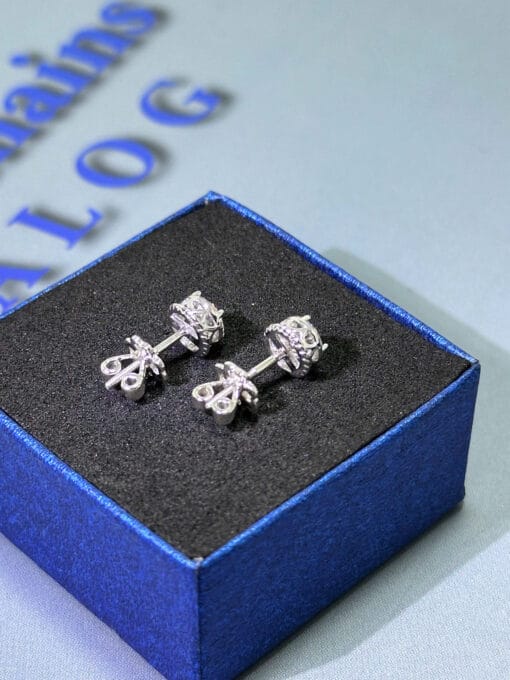 Bông tai kim cương Moissanite nụ 4-7 ly kiểm định GRA,, Khuyên tai sang chảnh, hiện đại-Bảo hành trọn đời EIJBT 11