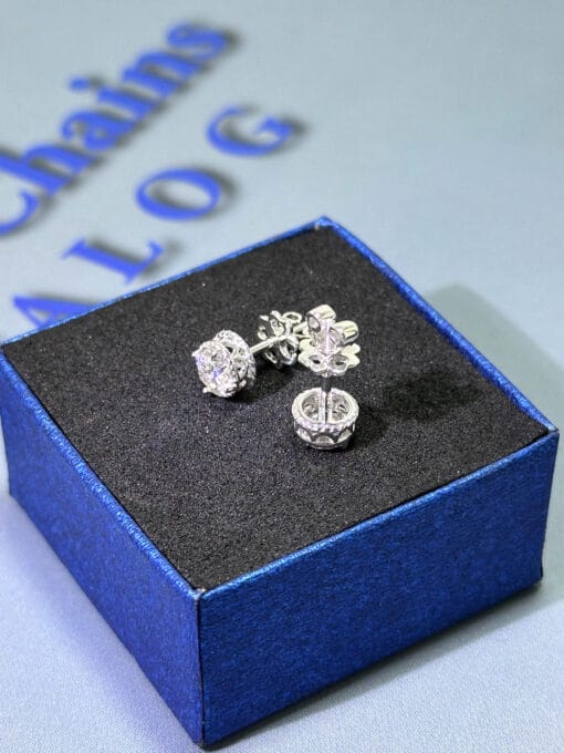 Bông tai kim cương Moissanite nụ 4-7 ly kiểm định GRA,, Khuyên tai sang chảnh, hiện đại-Bảo hành trọn đời EIJBT 11