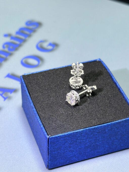 Bông tai kim cương Moissanite nụ 4-7 ly kiểm định GRA,, Khuyên tai sang chảnh, hiện đại-Bảo hành trọn đời EIJBT 11